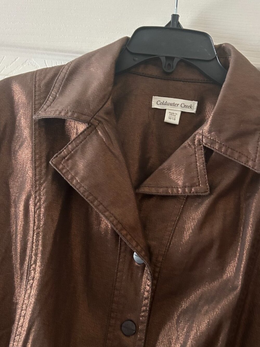 Coldwater Creek Metallic Shimmer Jean-Style Jacket Plus Size 18W, 1X - Picture 11 of 12